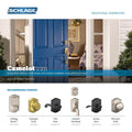 Schlage F40 Sie Cam Siena Privacy Door Knob Set With Decorative Camelot Trim