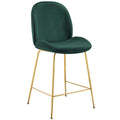 Scoop Gold Stainless Steel Leg Performance Velvet Counter Stool N A