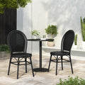 Scott Living Idle Hour Outdoor Black Bistro Chair Metal Frame Woven Wicker