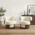 Scott Living Scrolla Beige Swivel Barrel Chair