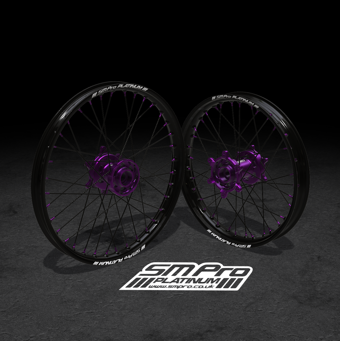 SM PRO SUR RON WHEEL SET 19/16″ STANDARD PURPLE/PURPLE COMBO