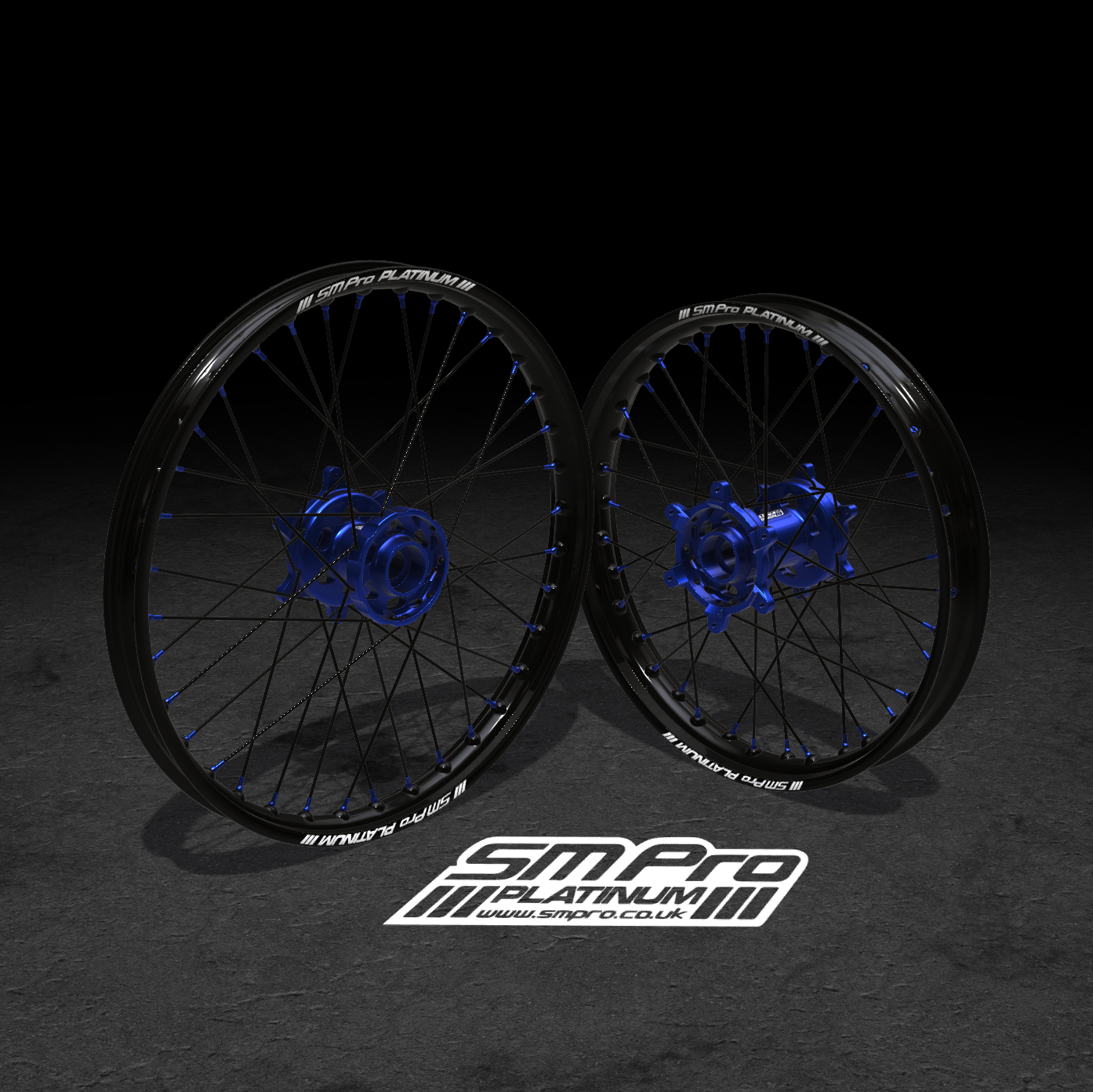 SM PRO SUR RON WHEEL SET 19/19″ STANDARD BLUE/BLUE/BLACK COMBO