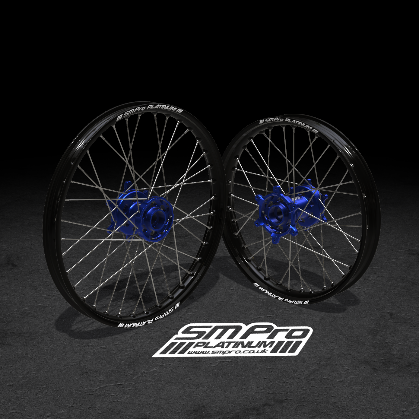 SM PRO SUR RON WHEEL SET 19/19″ STANDARD BLUE/BLUE/STEEL COMBO