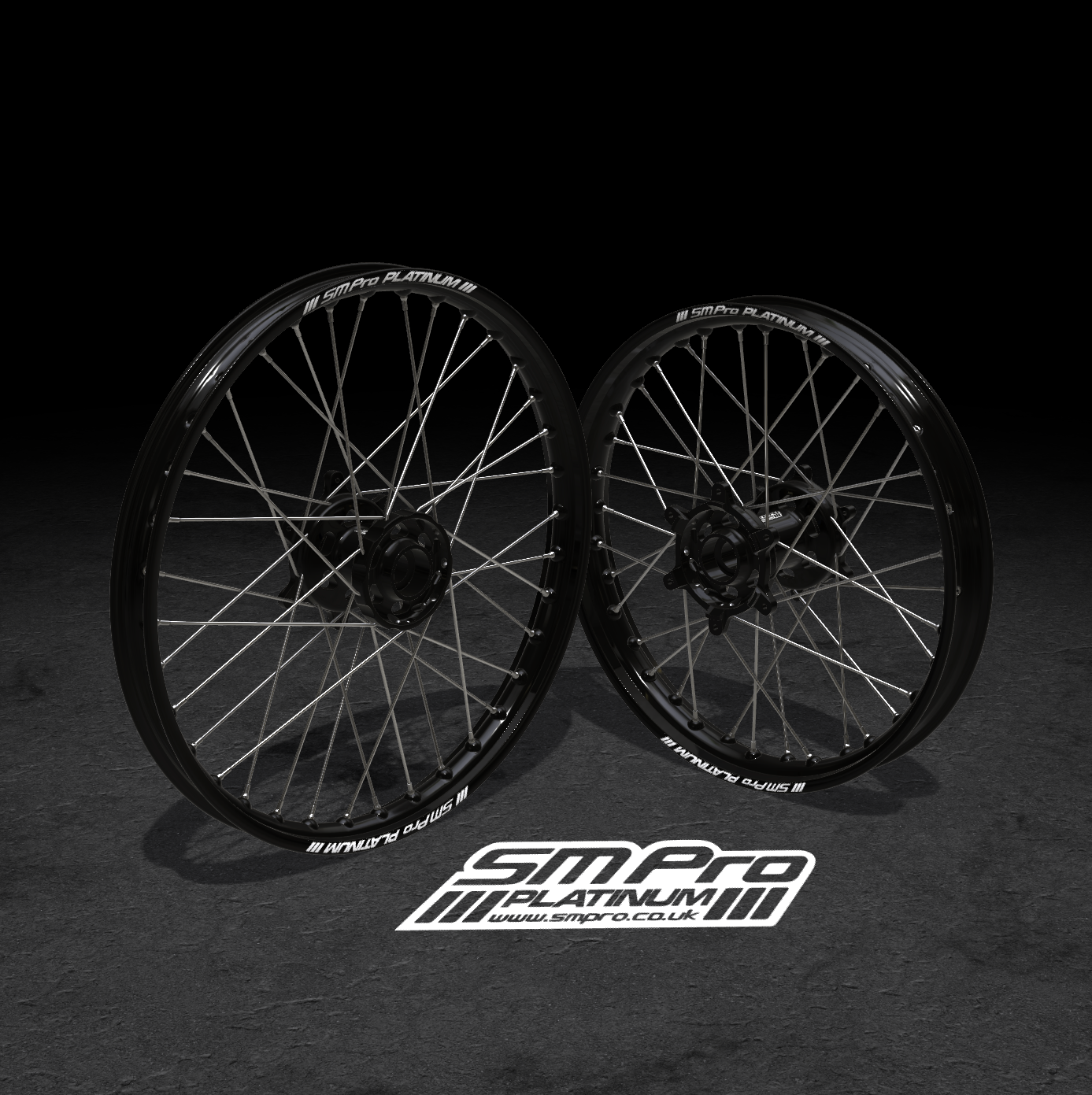 SM PRO SUR RON WHEEL SET 19/19″ STANDARD BLACK/STEEL/STEEL COMBO