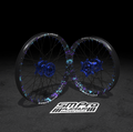 SM PRO ULTRA BEE WHEEL SET 21/18″ SPLATTERKOTE BLUE/PURPLE COMBO