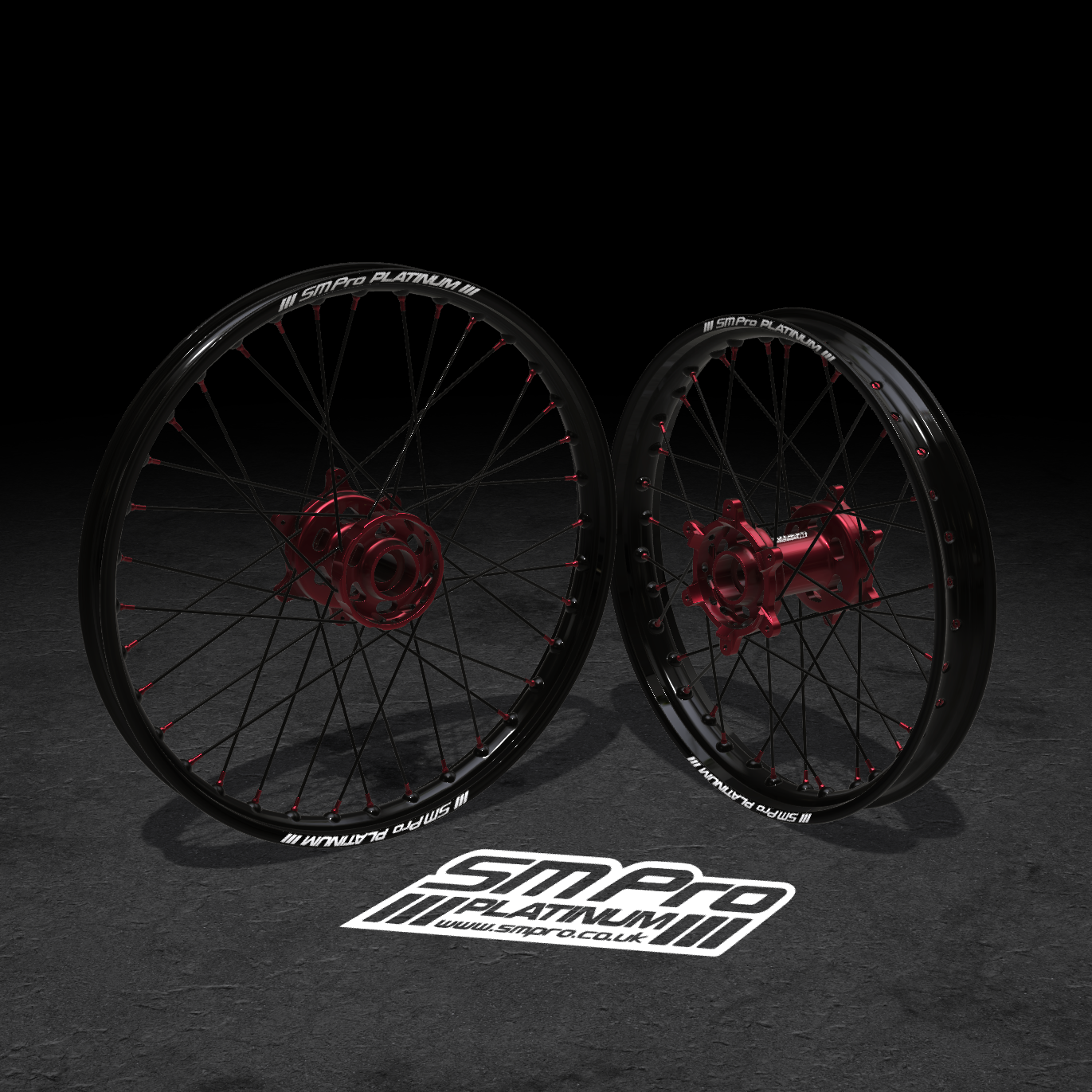 SM PRO STARK VARG MX/ENDURO WHEEL SET 21/19″ RED/BLACK WHEEL SET