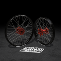 SM PRO STARK VARG MX/ENDURO WHEEL SET 21/19″ ORANGE/SILVER WHEEL SET