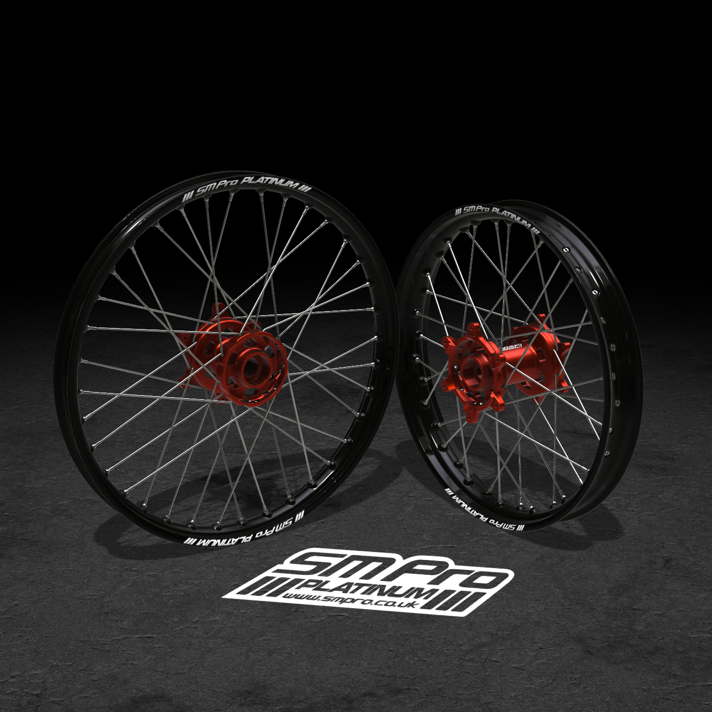 SM PRO STARK VARG MX/ENDURO WHEEL SET 21/19″ ORANGE/SILVER WHEEL SET