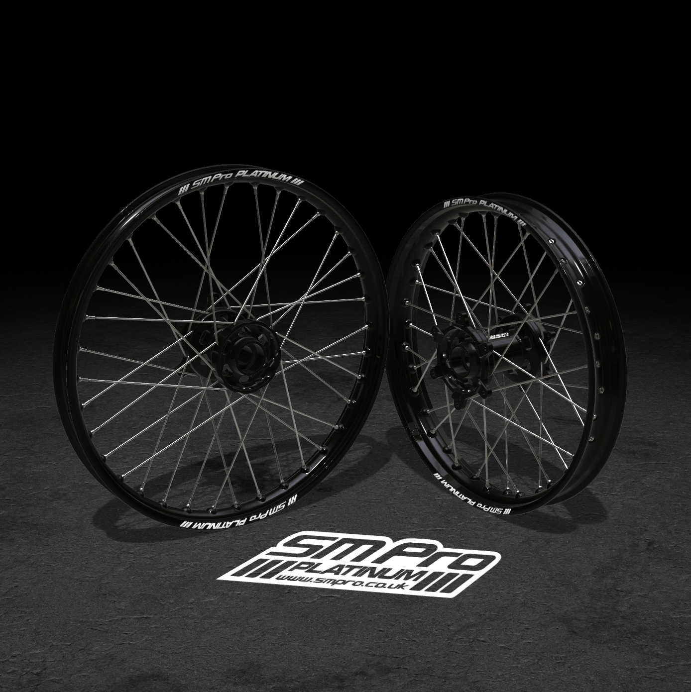 SM PRO STARK VARG MX/ENDURO WHEEL SET 21/19″ BLACK/SILVER WHEEL SET