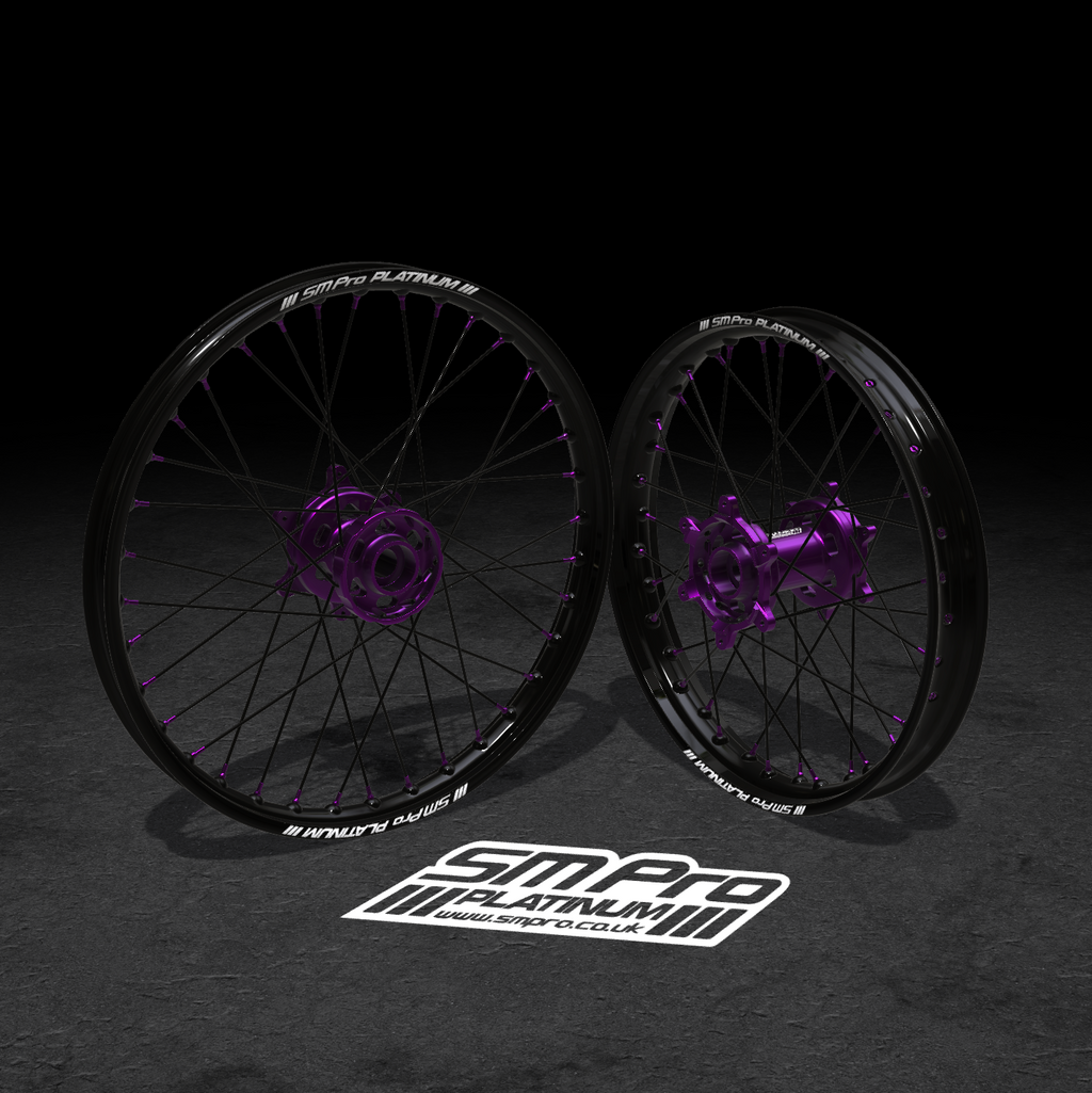 SM PRO TALARIA WHEEL SET 19/16″ BLACK/PURPLE COMBO