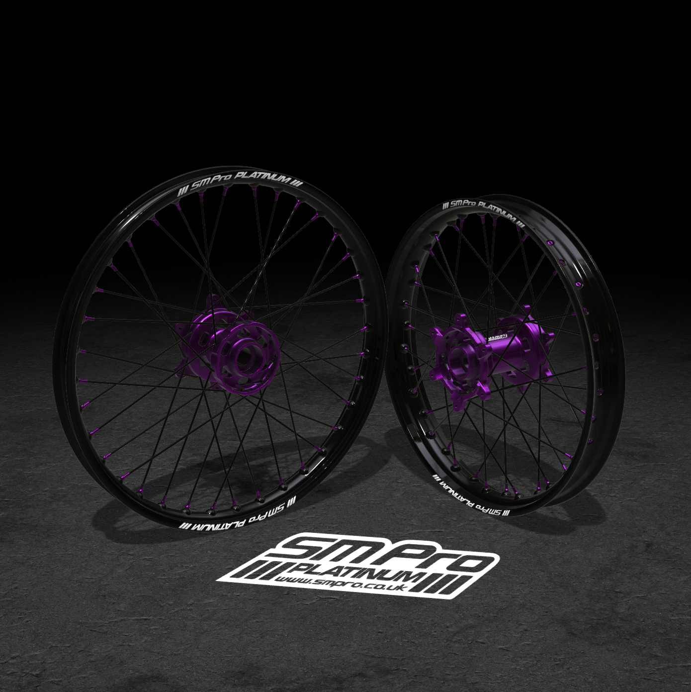 SM PRO TALARIA WHEEL SET 19/16″ BLACK/PURPLE COMBO