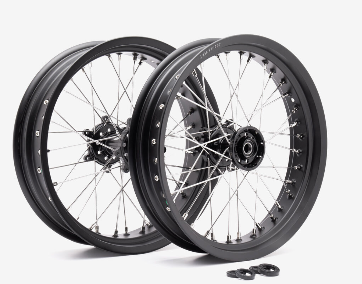 CLEARANCE Full-E Charged Front And Rear Wheel Set 17inch X 3.5 & 17inch X 4.25 for Ultra Bee Black