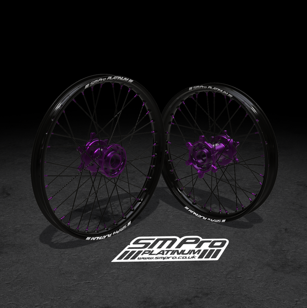 SM PRO ULTRA BEE WHEEL SET 21/18″ STANDARD PURPLE/PURPLE COMBO