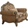 Scrolled Crown Top Fabric Chair With Cabriole Legs Beige And Brass