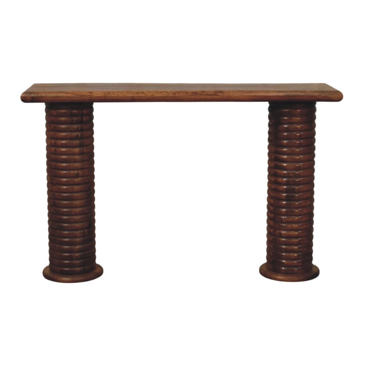 Artisan Furniture Solid Wood Sculpted Leg Console Brown