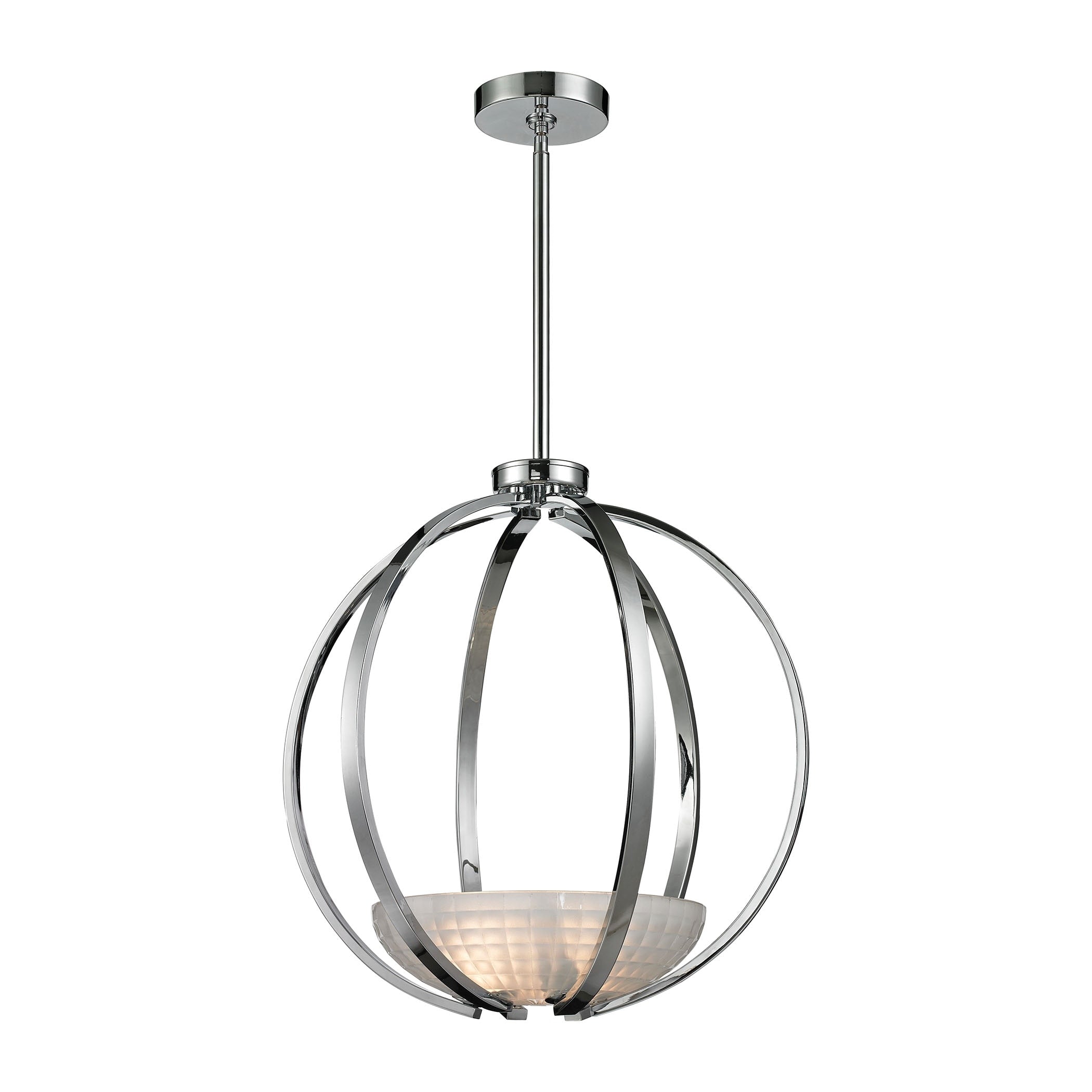 Sculptive 20 Inch Wide 3 Light Pendant In Polished Chrome 20In W X 20In D X 20In H