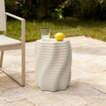 Sculptural Mgo Patio Table 18.3 Tall Round Side Table For Outdoor Spaces