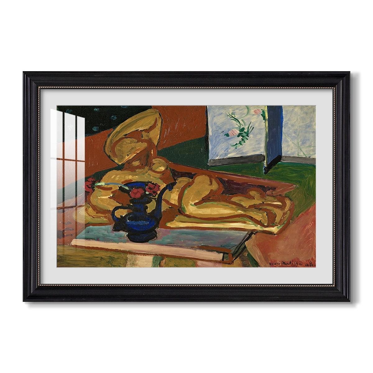 Sculpture And Persian Vase 1908 Henri Matisse Custom Framed Print