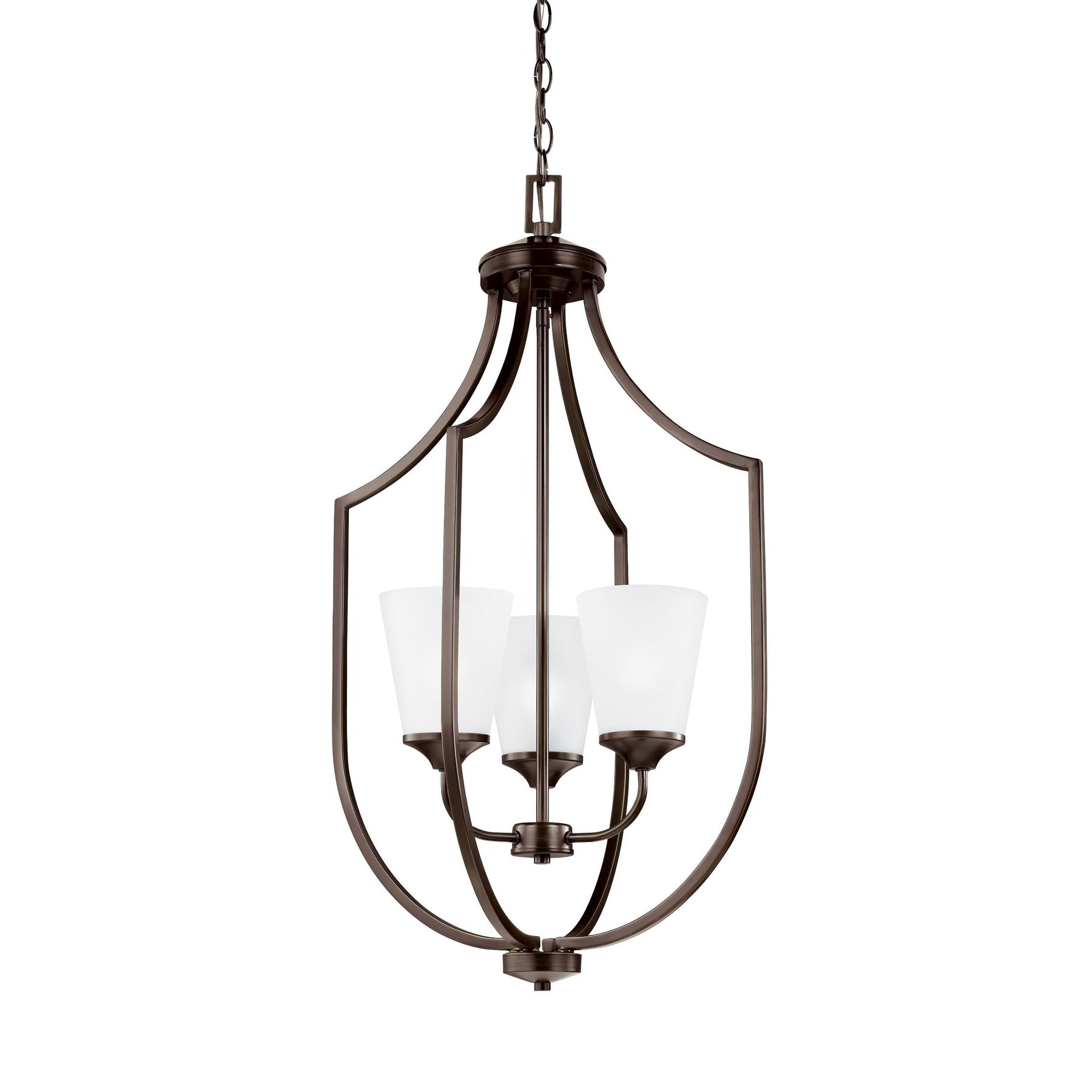 Sea Gull Hanford 3 Light Satin Etched Glass Hall Foyer Pendant