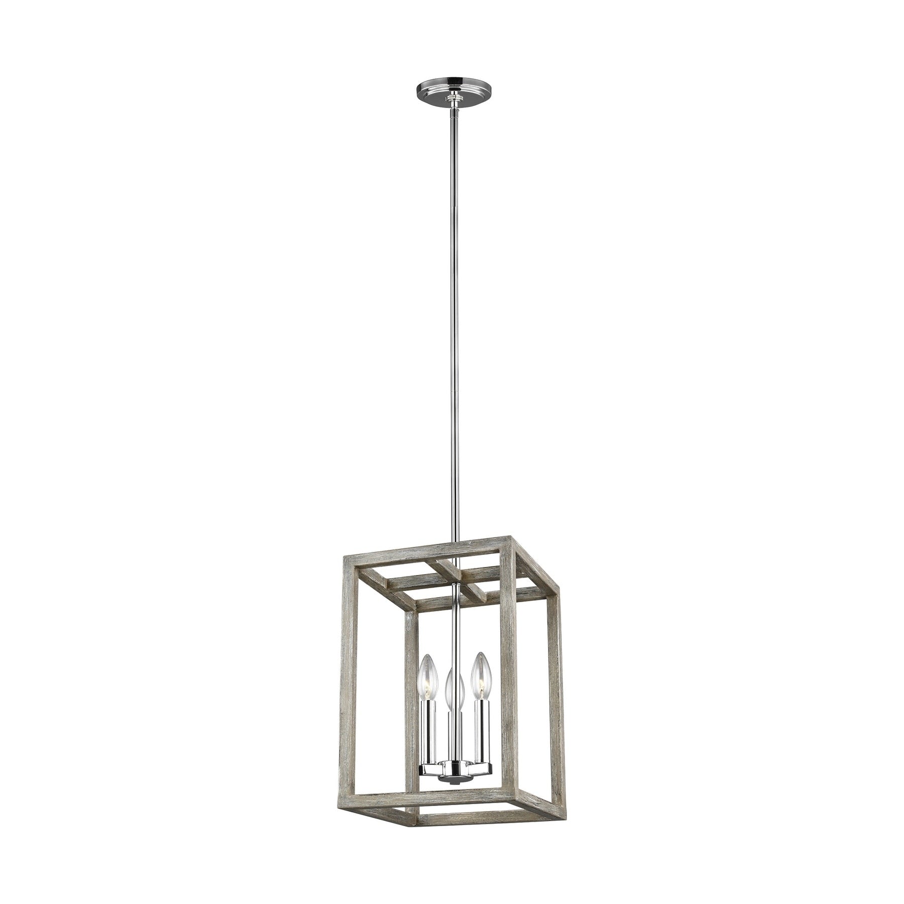 Sea Gull Moffet Street Washed Pine 3 Light Hall Foyer Pendant