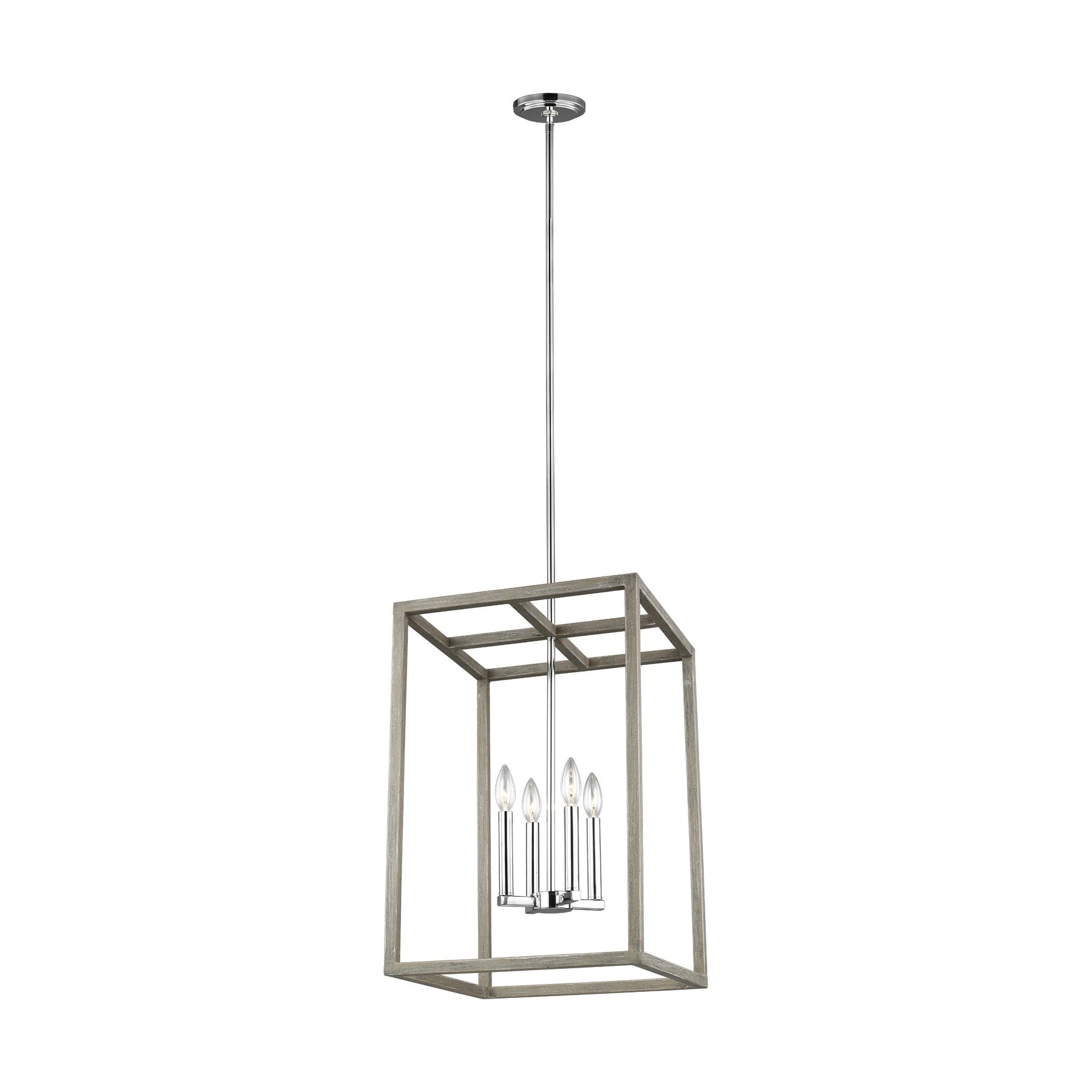 Sea Gull Moffet Street Washed Pine 4 Light Hall Foyer Pendant