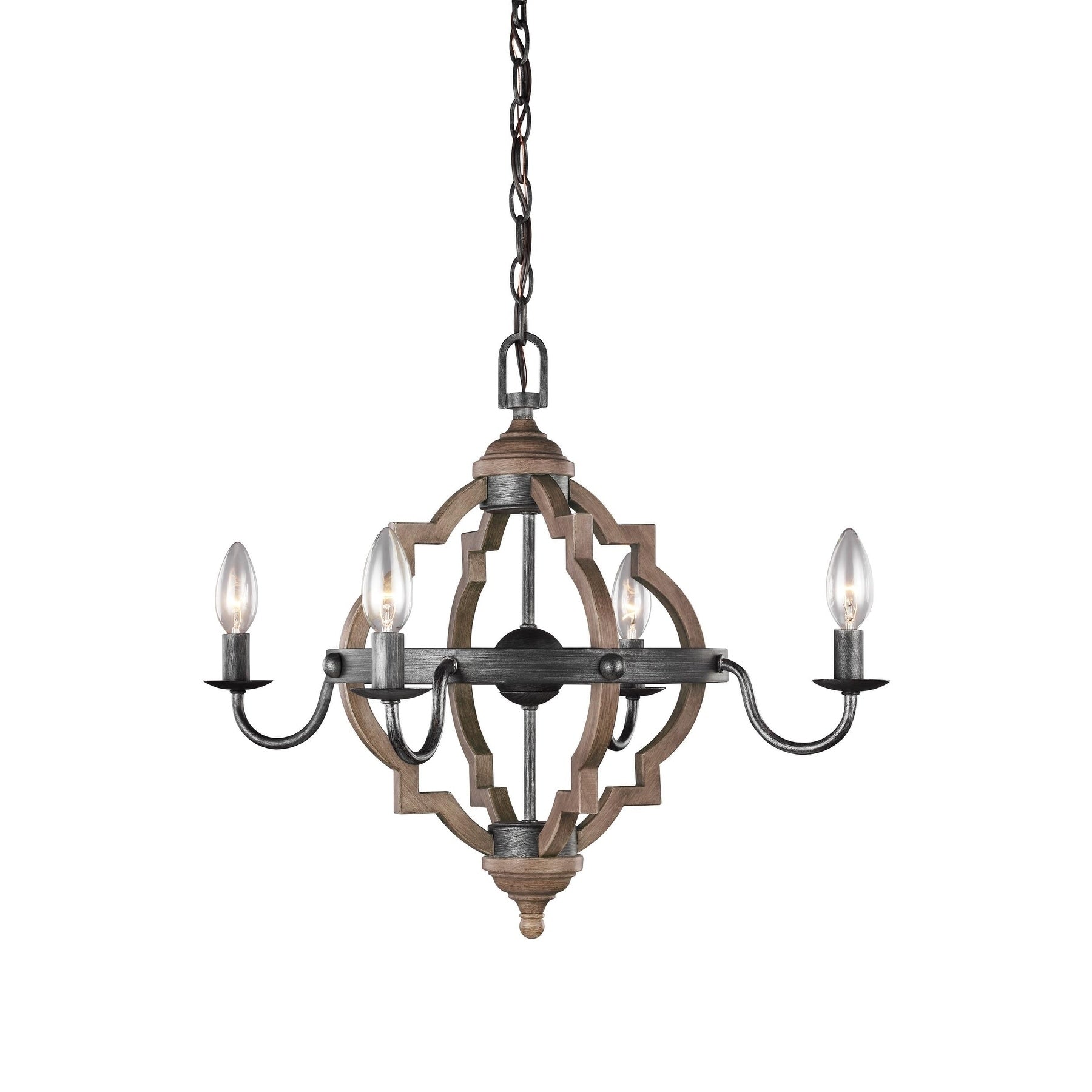 Sea Gull Socorro Stardust And Cerused Oak 4 Light Chandelier