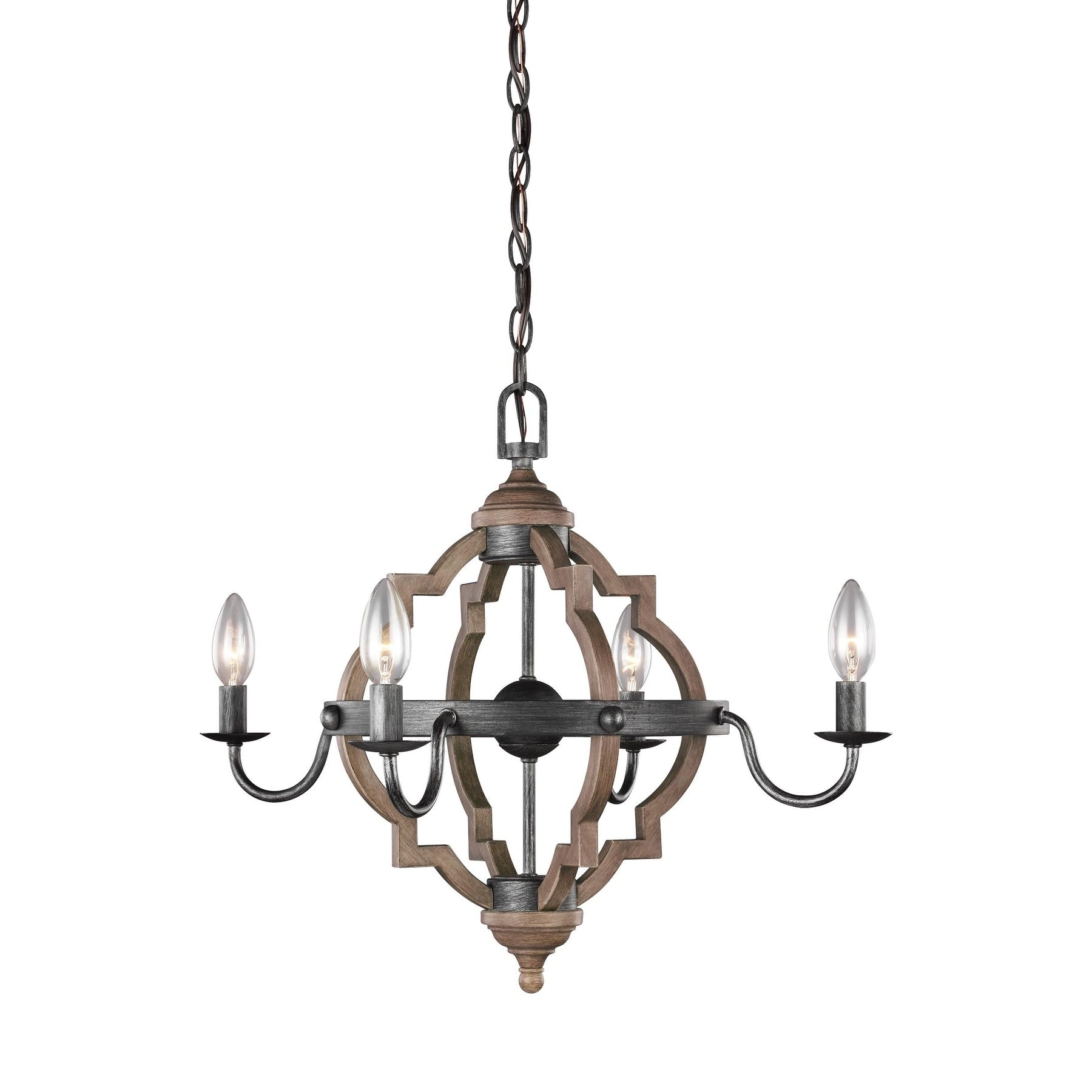 Sea Gull Socorro Stardust And Cerused Oak 4 Light Led Chandelier