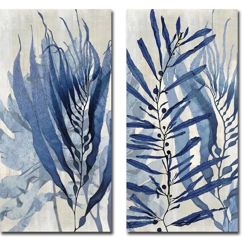 Sea Nature In Blue I Ii By Melonie Miller 2 Pc Gallery Wrapped Canvas Giclee Art Set Ready To Hang