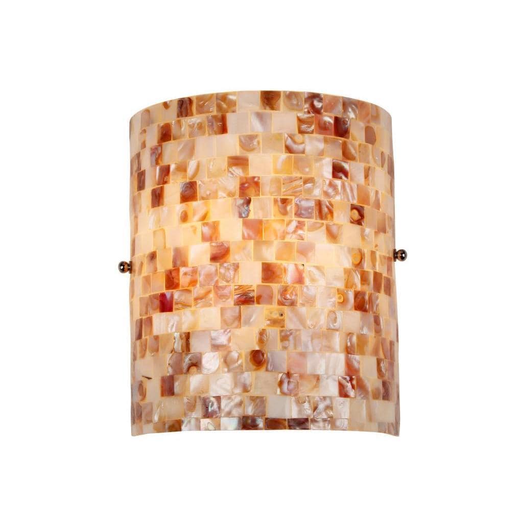 The Curated Nomad Del Paso Sea Shell Mosaic And Glass 1 Light Wall Sconce