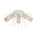 Sea Urchin 20 Wide 3 Light Semi Flush Mount White Coral 20 Inch W