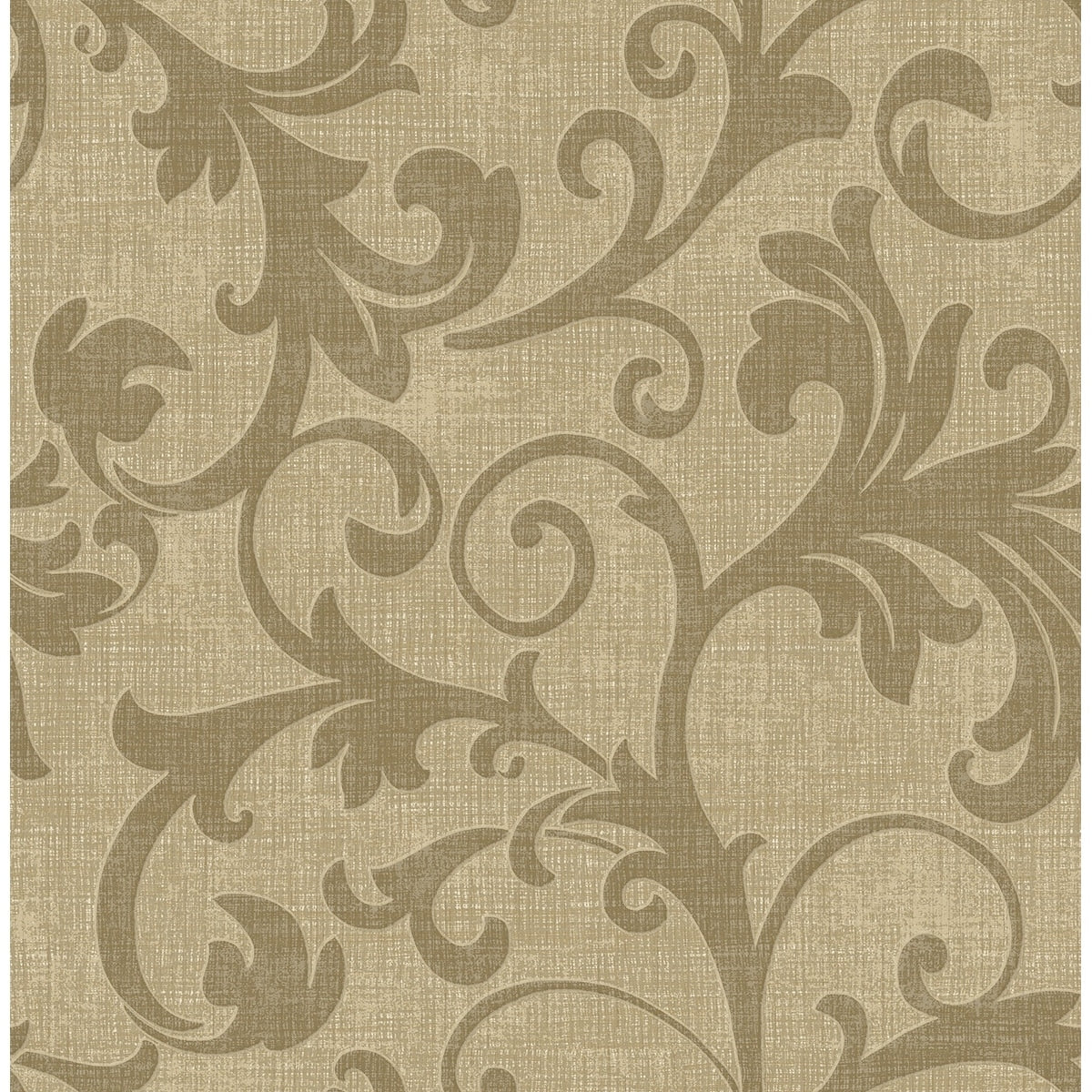 Seabrook Designs Balian Scroll Unpasted Wallpaper