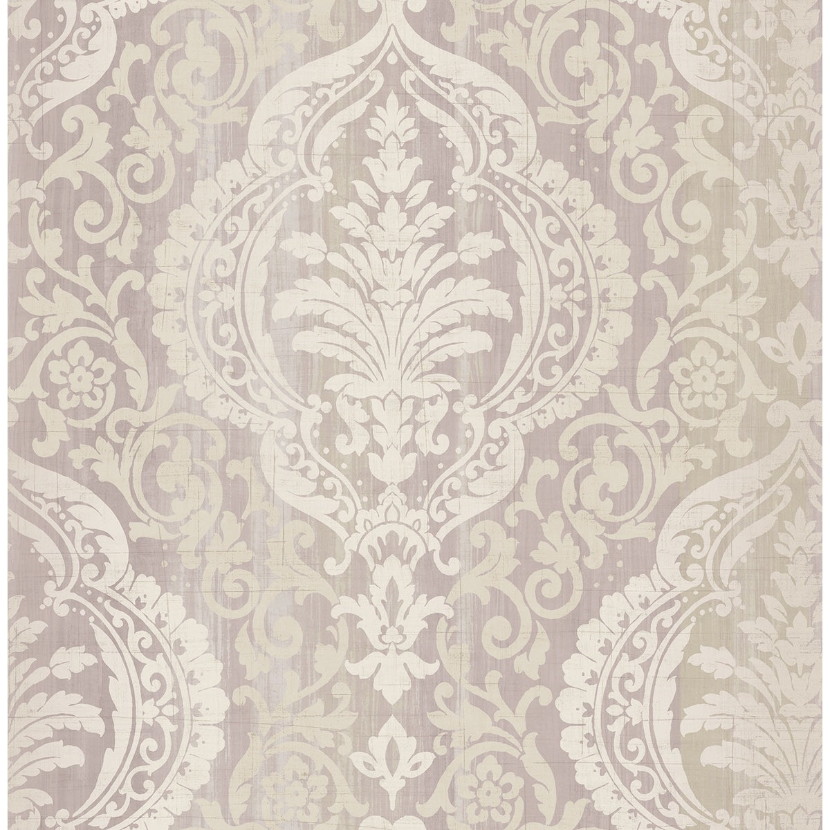 Seabrook Designs Bedfordshire Leaf Ogee Unpasted Wallpaper
