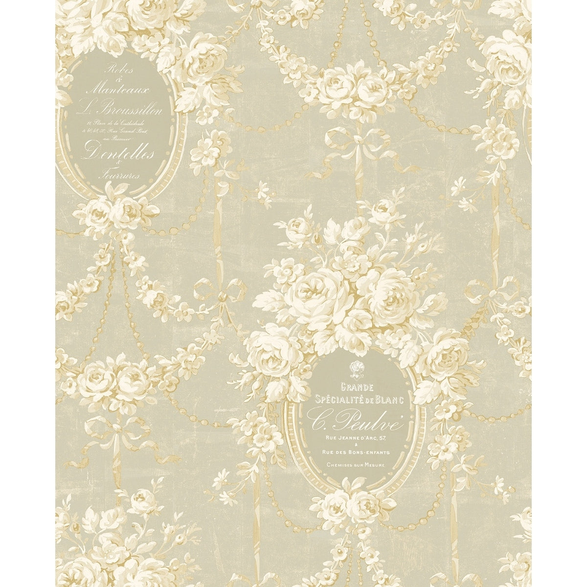 Seabrook Designs Bellamy Floral Chandelier Unpasted Wallpaper