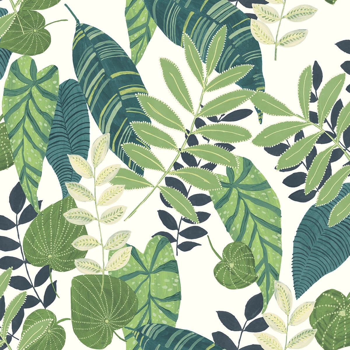 Seabrook Designs Tropicana Leaves Unpasted Wallpaper