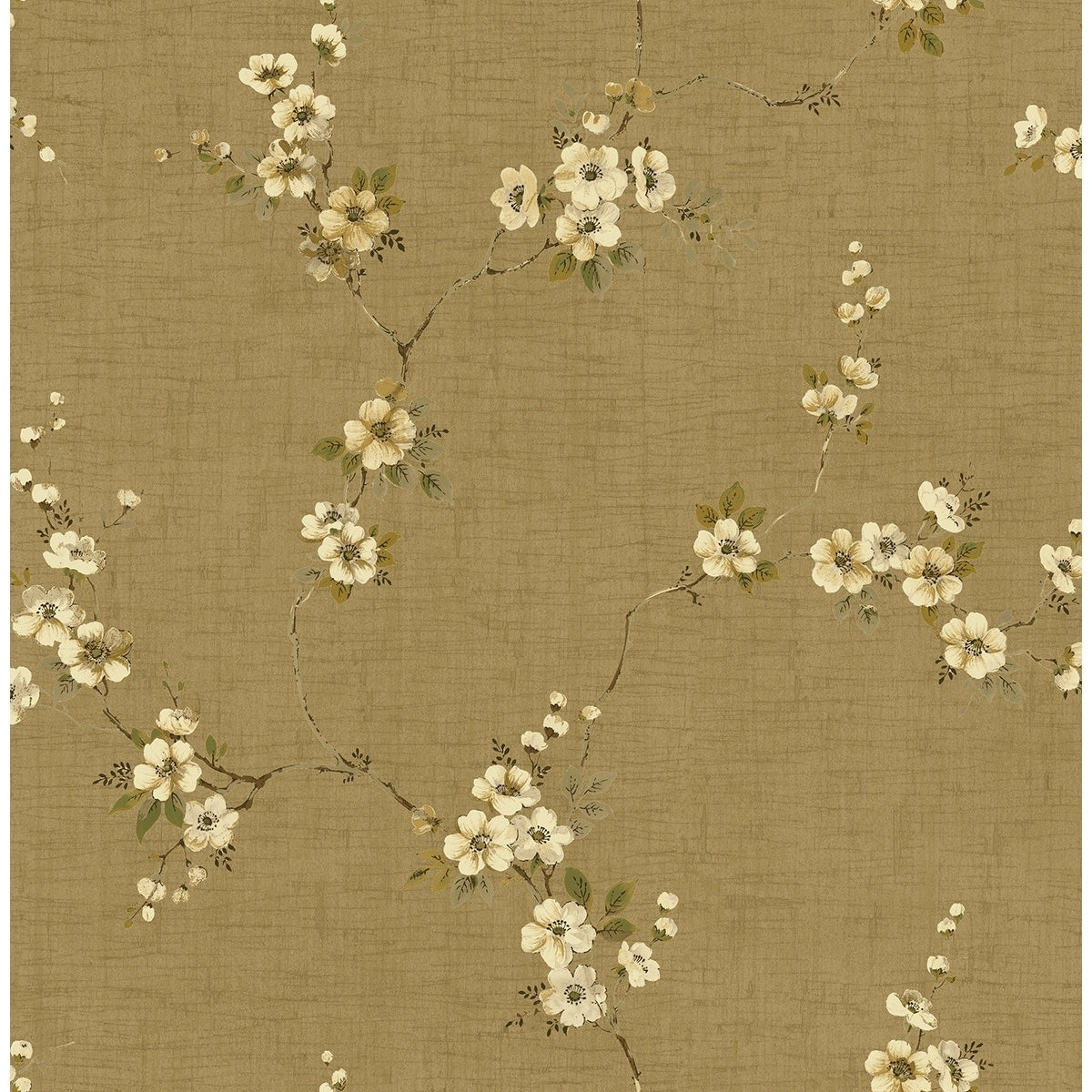 Seabrook Designs Callaway Floral Trail Unpasted Wallpaper