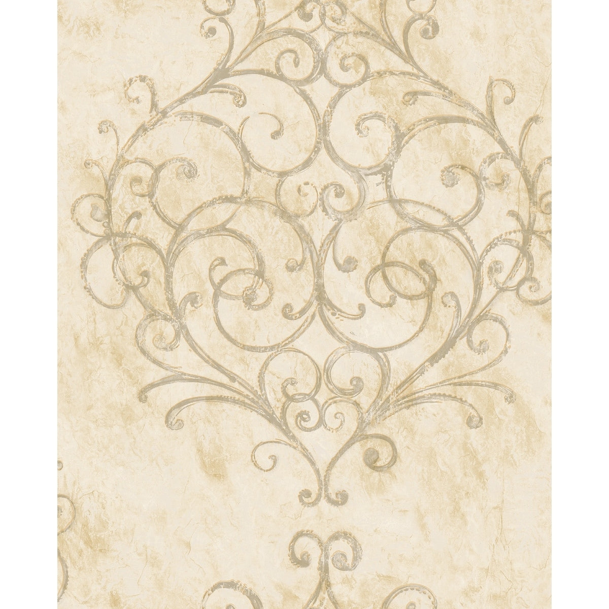 Seabrook Designs Christelle Scroll Ogee Unpasted Wallpaper