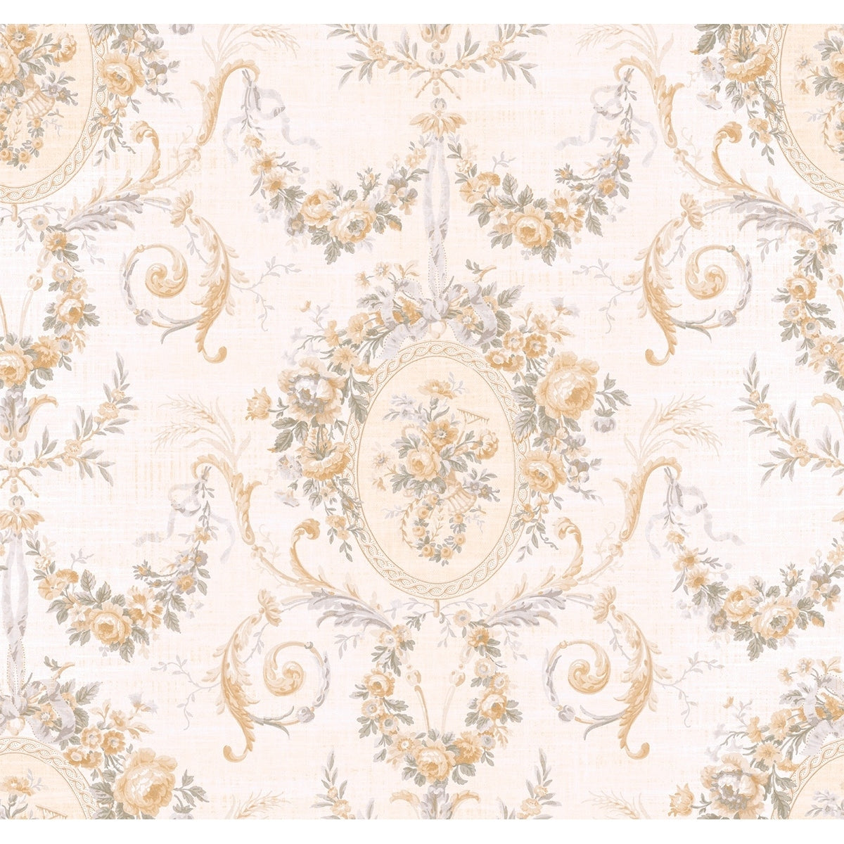 Seabrook Designs Christiane Floral Cameo Unpasted Wallpaper 27 In. W X 27 Ft. L