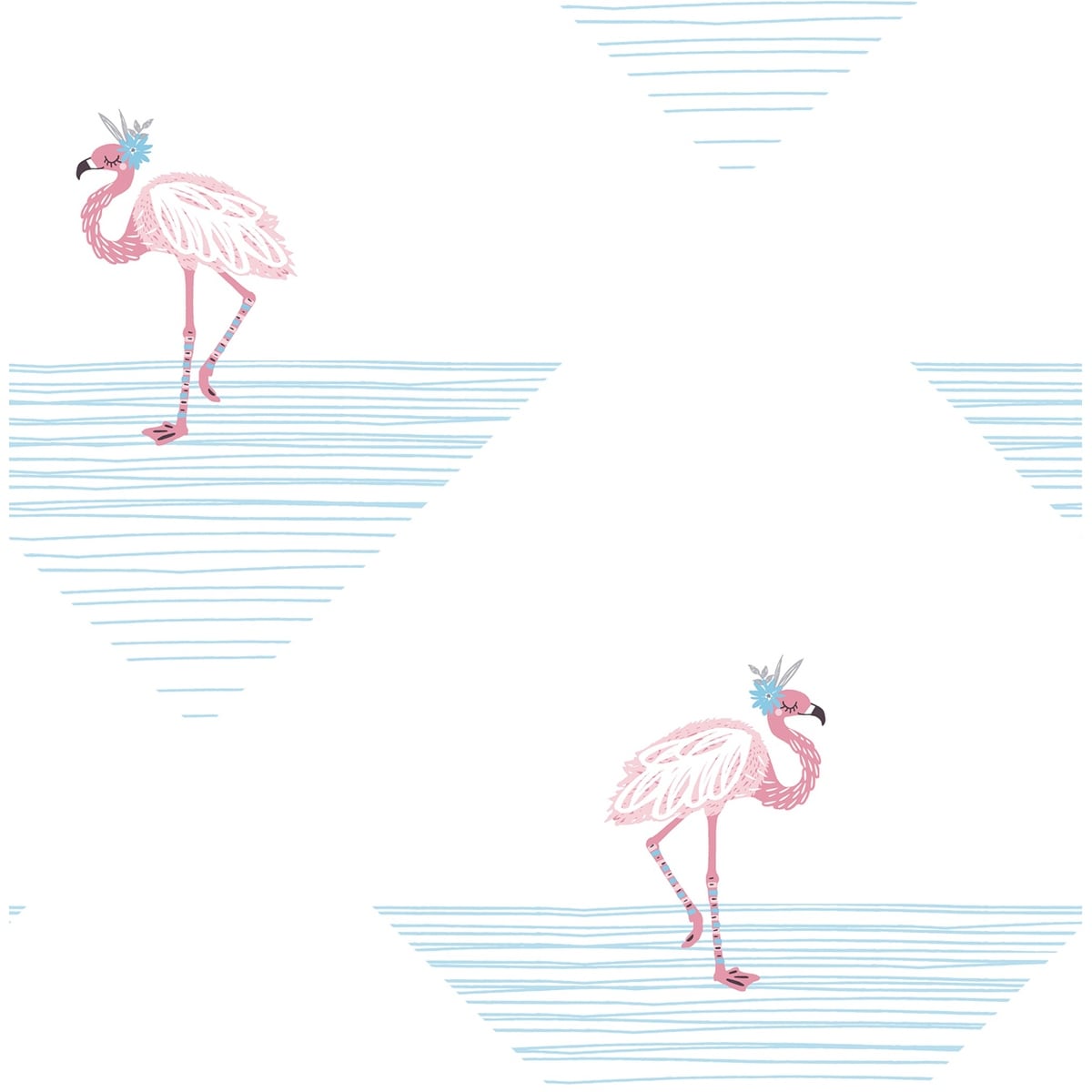 Seabrook Designs Daydreamers Dancing Flamingo Unpasted Wallpaper