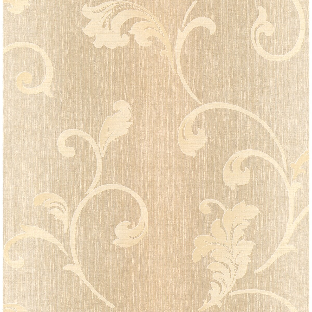 Seabrook Designs Elodie Leaf Scroll Unpasted Wallpaper
