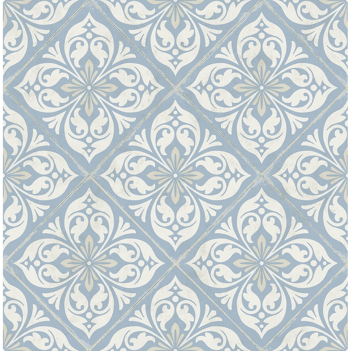 Seabrook Designs Plumosa Tile Unpasted Wallpaper