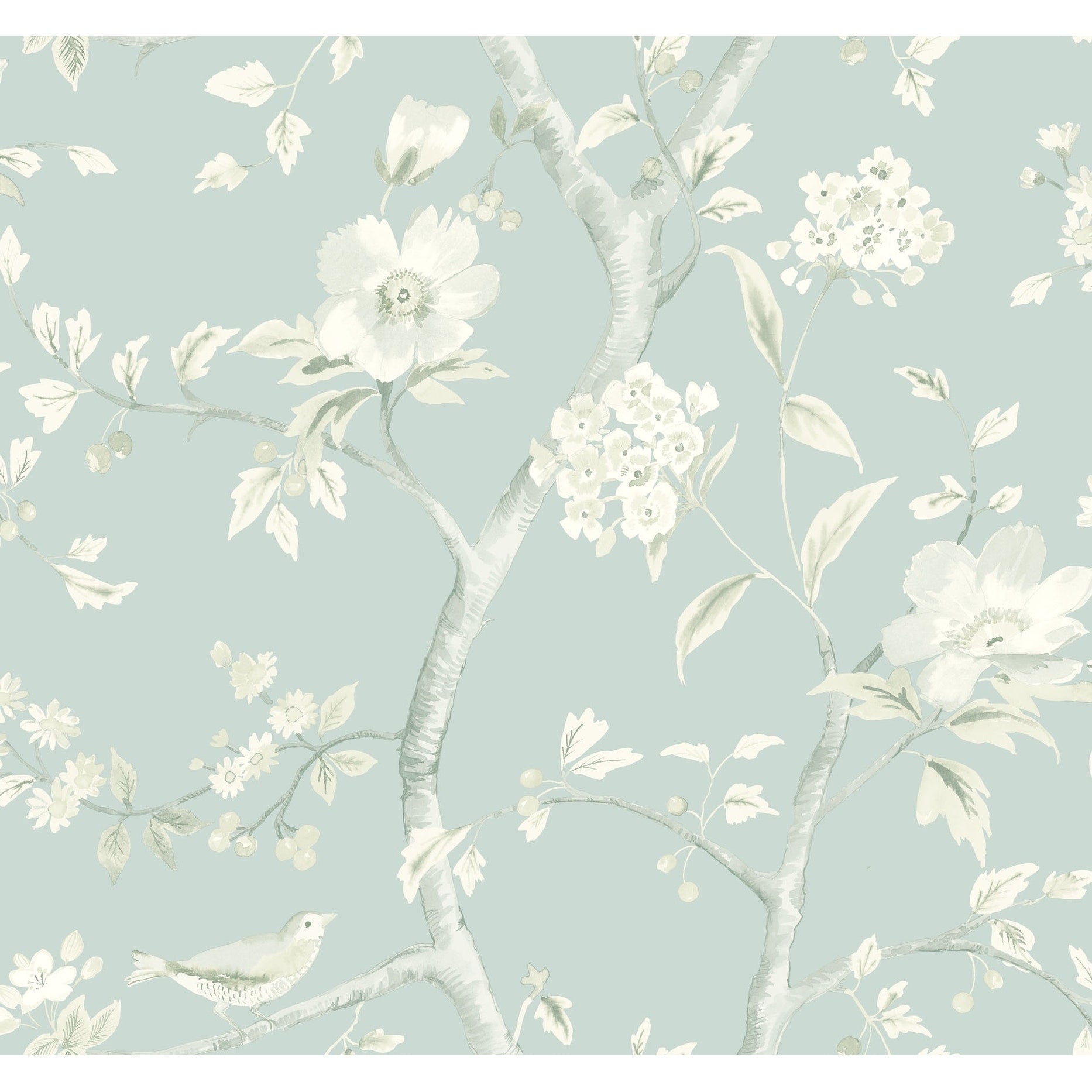 Seabrook Designs Southport Floral Trail Unpasted Wallpaper