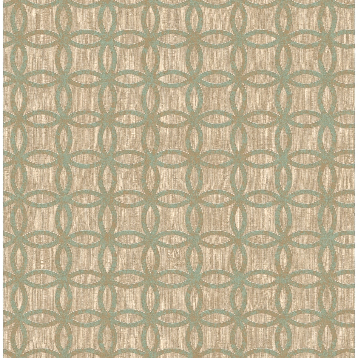 Seabrook Designs Lysiane Geo Trellis Unpasted Wallpaper