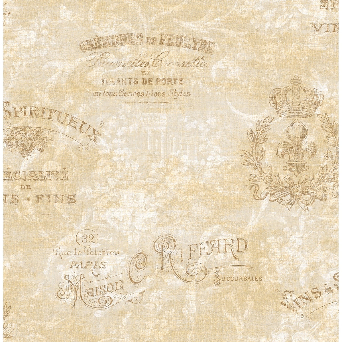 Seabrook Designs Riffard Toile Unpasted Wallpaper