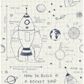Seabrook Designs Daydreamers Rocket Ship Unpasted Wallpaper