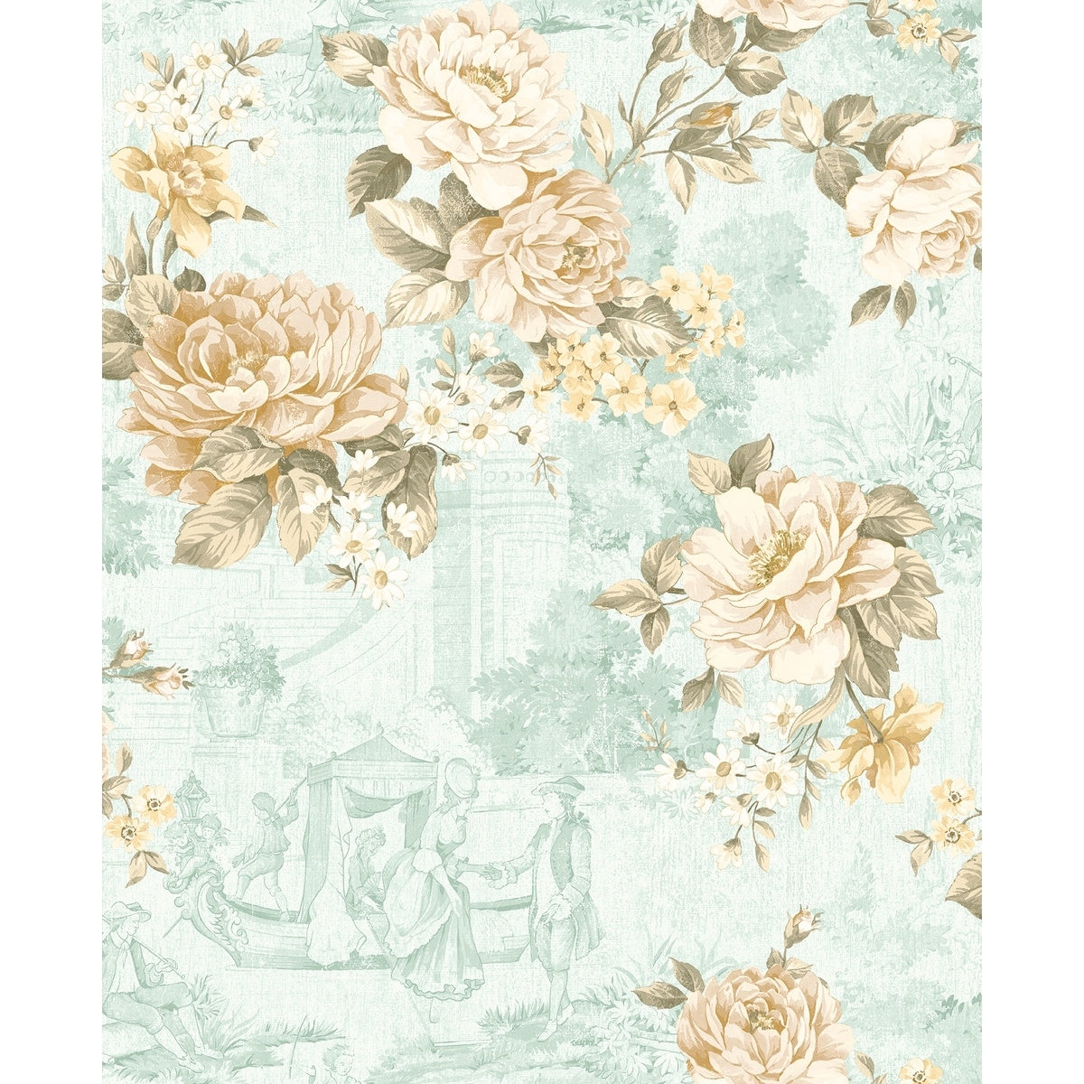 Seabrook Designs Toinette Floral Toile Unpasted Wallpaper 20.5 In. W X 18 Ft. L
