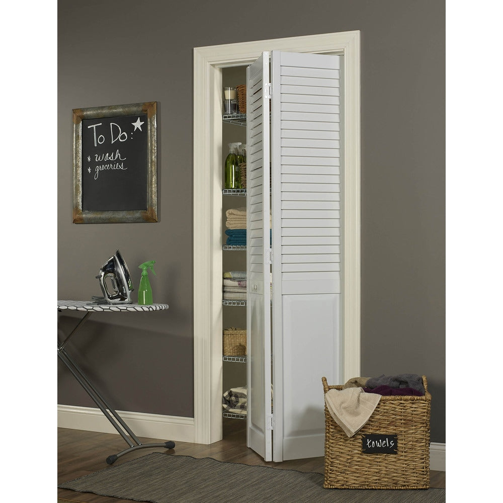Seabrooke 30 W X 80 H White Pvc Louver Over Panel Bifold Door