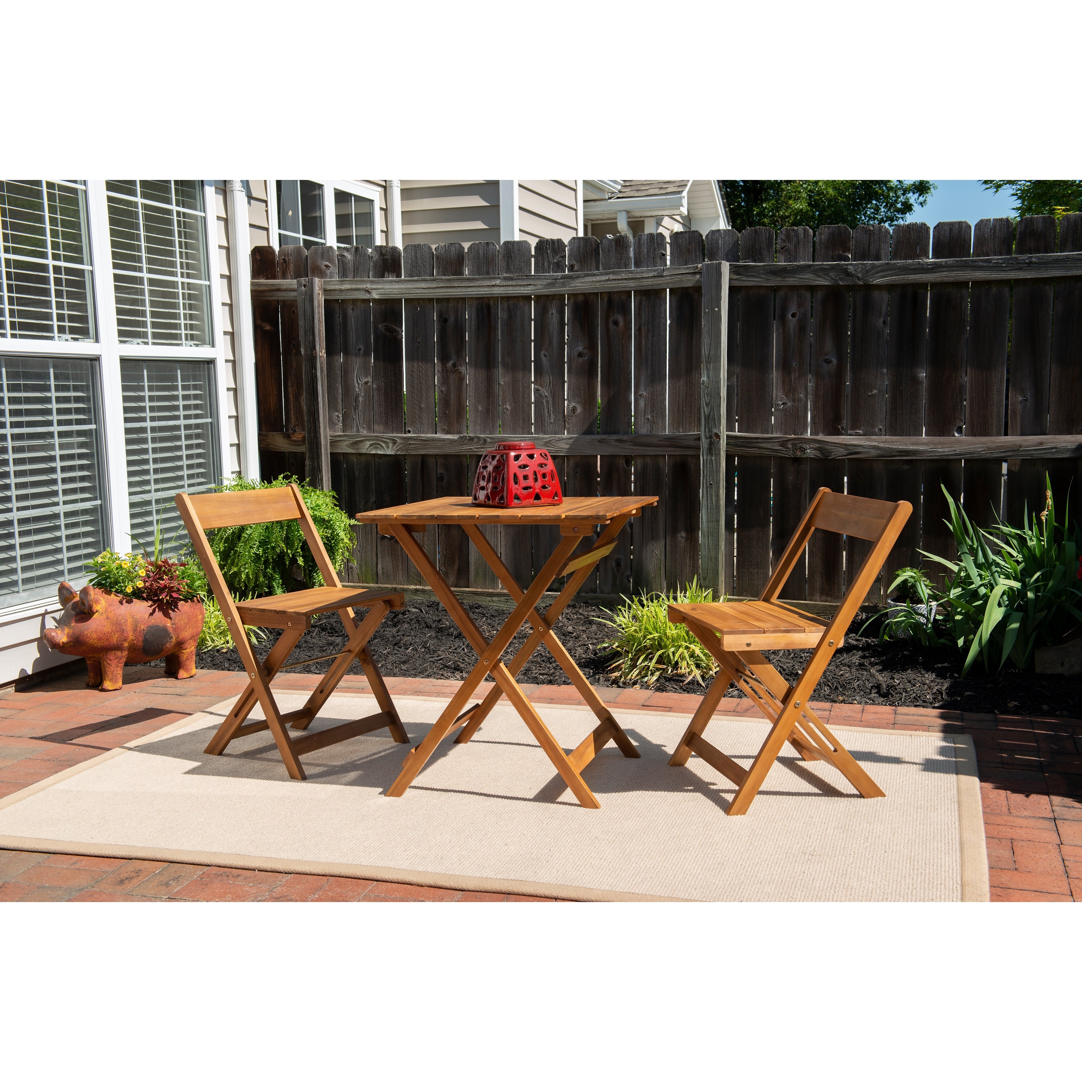 Seacrest Brown Three Piece Square Table Set