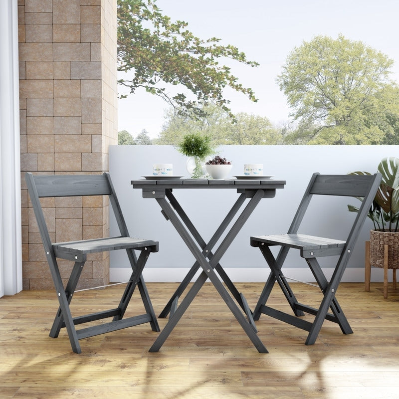 Seacrest Gray Three Piece Square Table Set