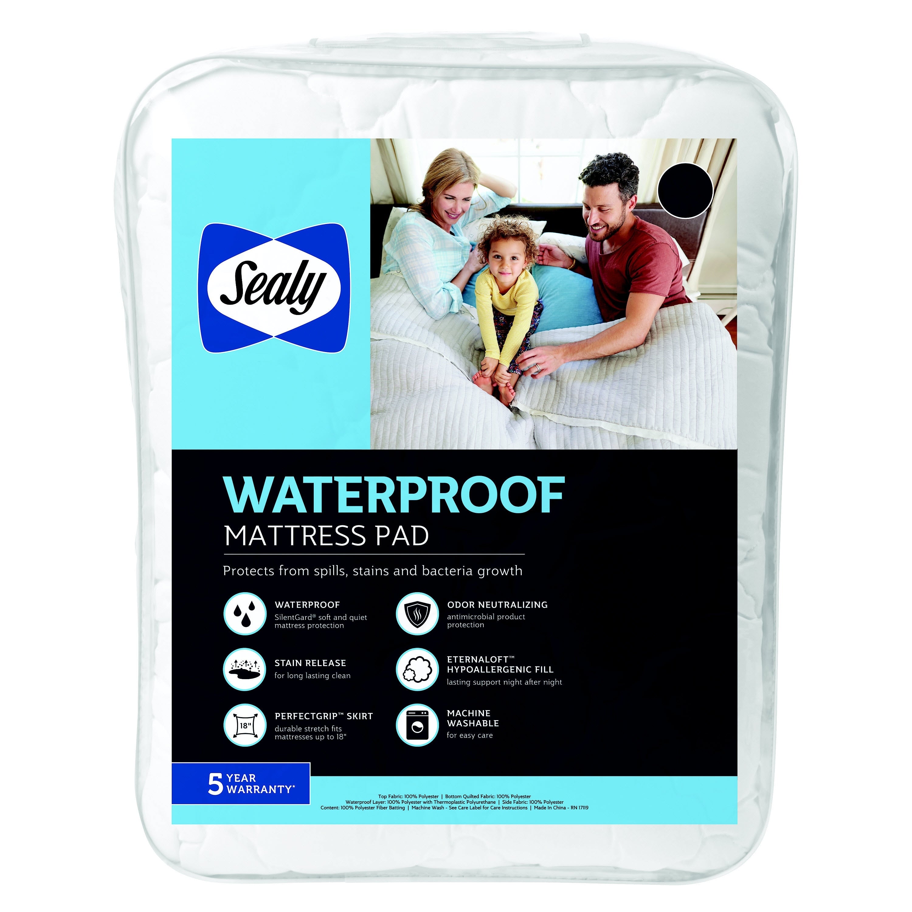 Sealy Waterproof Mattress Pad White