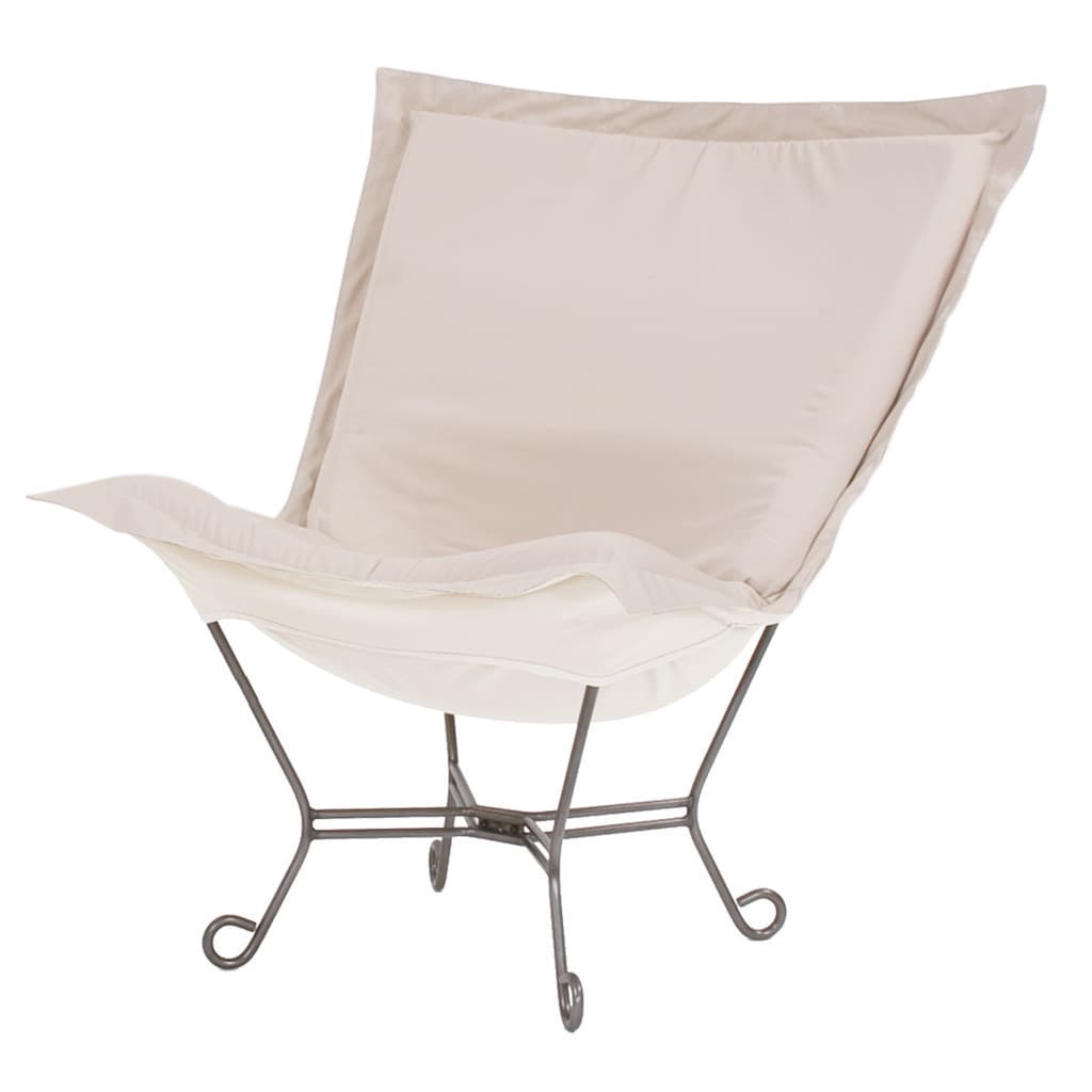 Seascape Sand Scroll Puff Chair With Titanium Frame